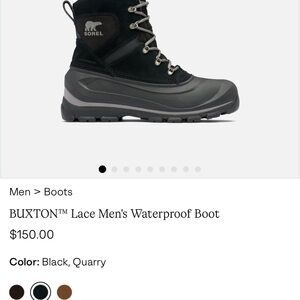 Sorel Men's Lace Waterproof Boot - Black and Gray